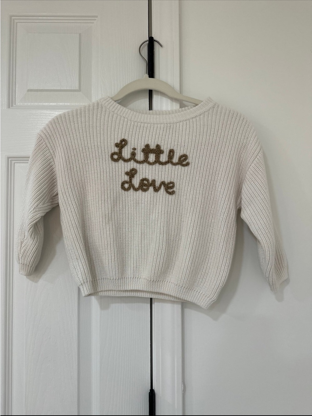 Cream 'Little Love' Knit Sweater for Kids